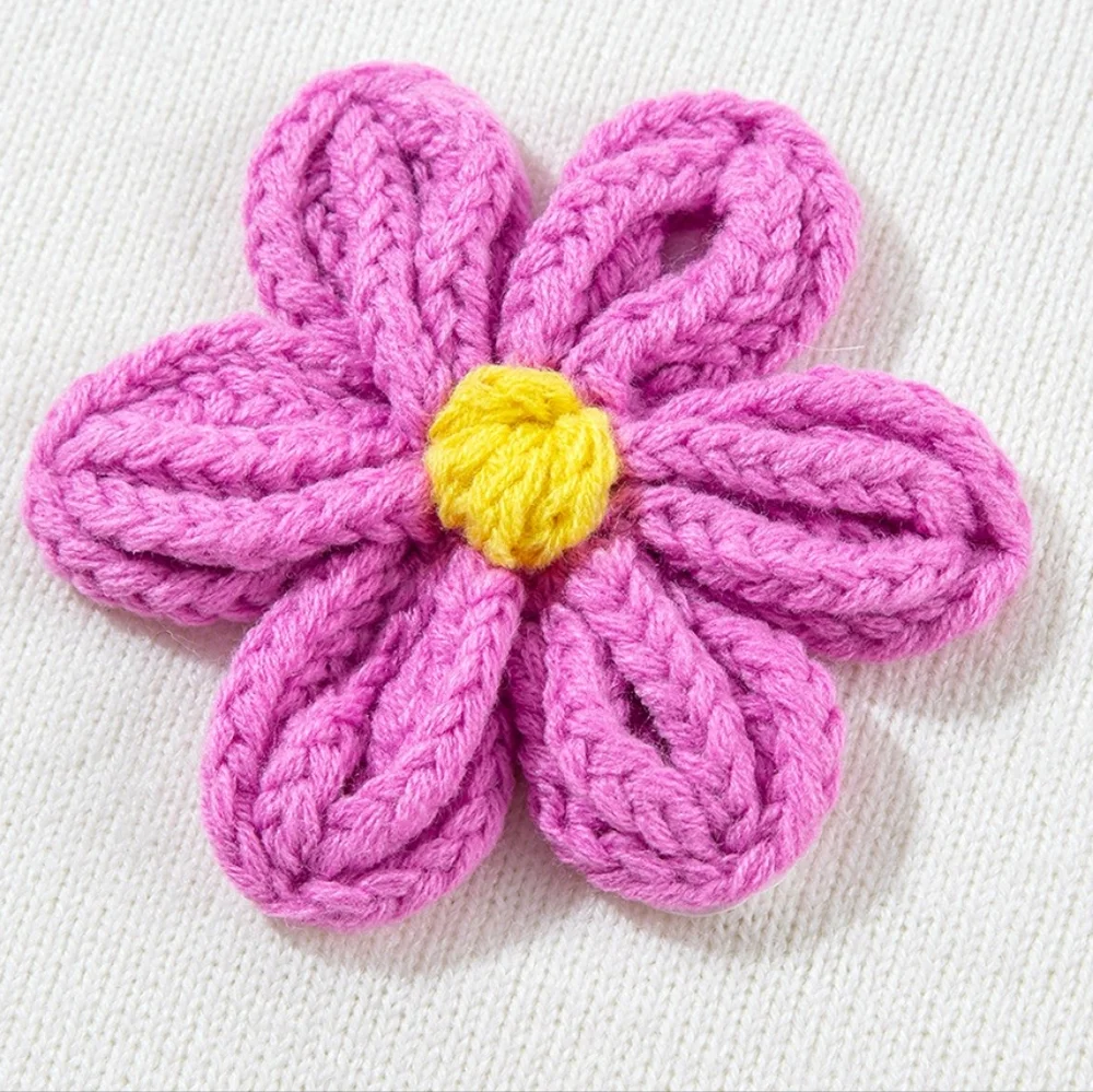 Petal Path Knit Sweater - Pink